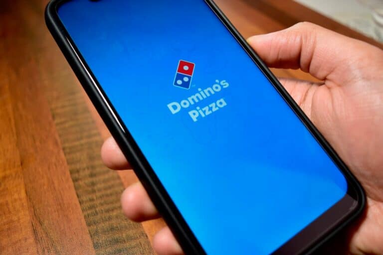 Domino's pizza app on a phone