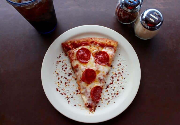 Sliced Pepperoni pizza on a plate
